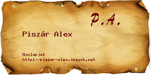 Piszár Alex névjegykártya
